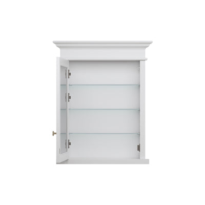 26 in.W x 32 in.H Recessed Bathroom Medicine Cabinet with Mirror in White