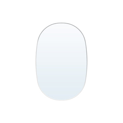 24 in. W. x 36 in. H Oval Framed Wall Bathroom Vanity Mirror in White