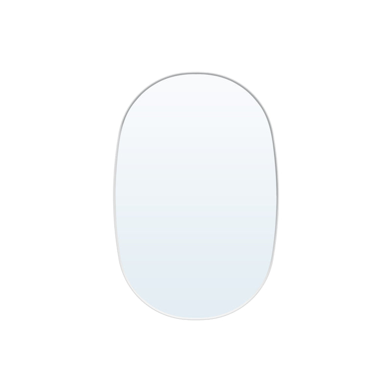 24 in. W. x 36 in. H Oval Framed Wall Bathroom Vanity Mirror in White