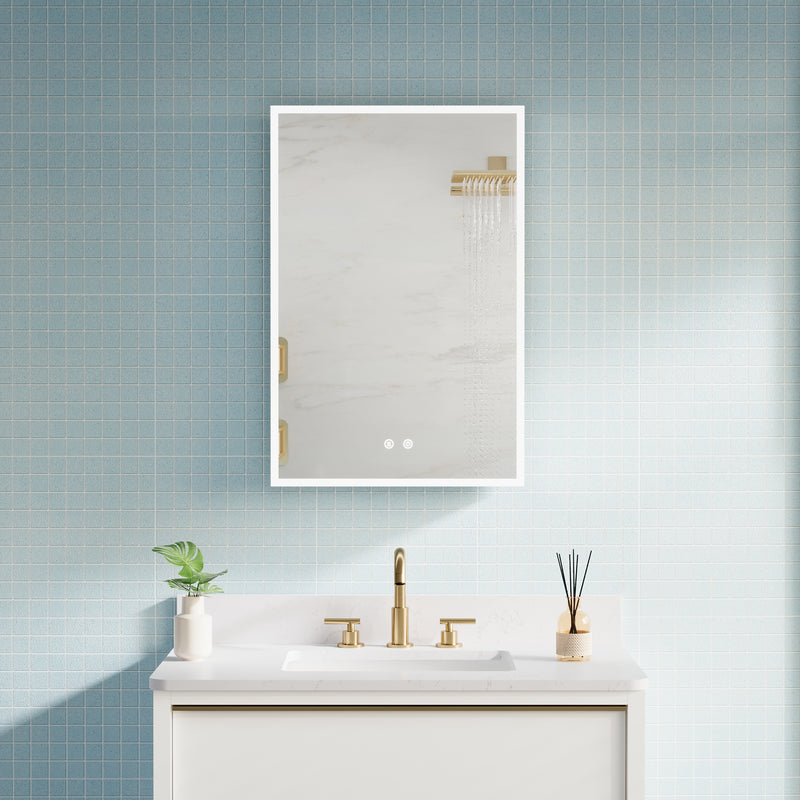 20"x30" LED Bathroom Medicine Cabinet with Lights with Mirror, Defogger, Dimmer, Memory Function, Left Side