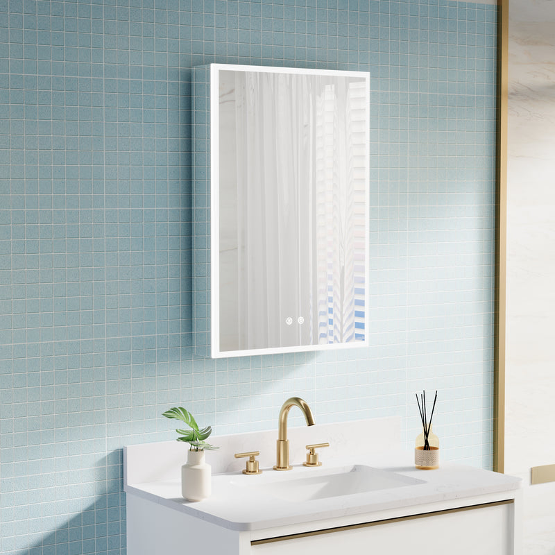 20"x30" LED Bathroom Medicine Cabinet with Lights with Mirror, Defogger, Dimmer, Memory Function, Left Side