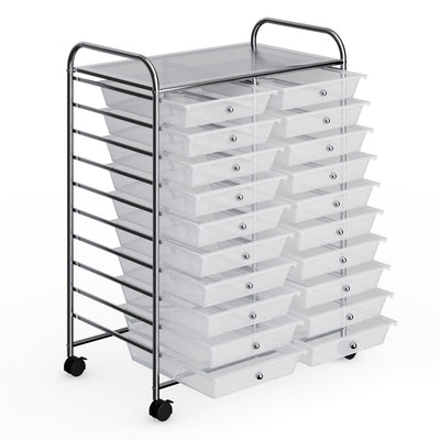 20 Drawers Rolling Storage Cart Studio Organizer