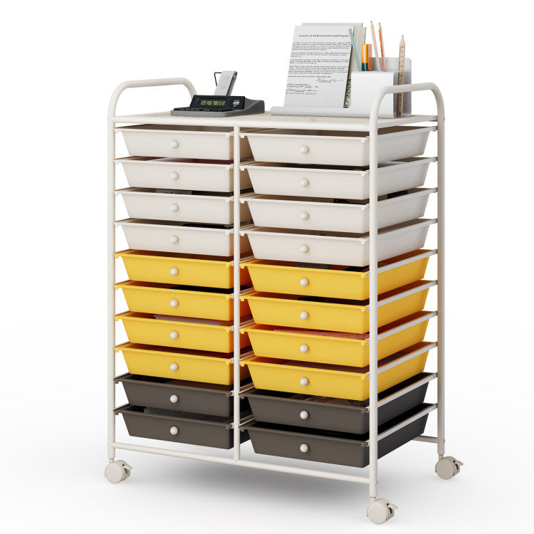 20 Drawers Rolling Storage Cart Studio Organizer