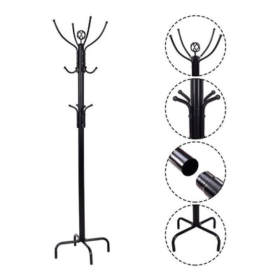 Metal Coat Rack with 12 Hooks