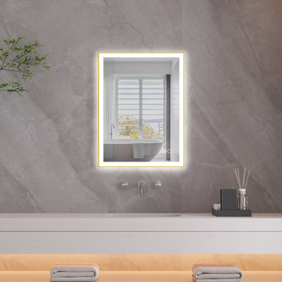 24 in. W x 32 in. H Aluminium Framed Rectangular LED Light Bathroom Vanity Mirror