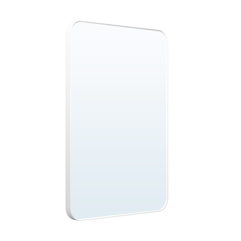 24-in W x 36-in H White Rectangular Framed Bathroom Vanity Mirror