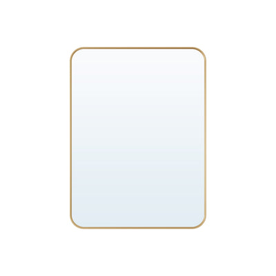 24-in W x 32-in H Brushed Gold Rectangular Framed Bathroom Vanity Mirror