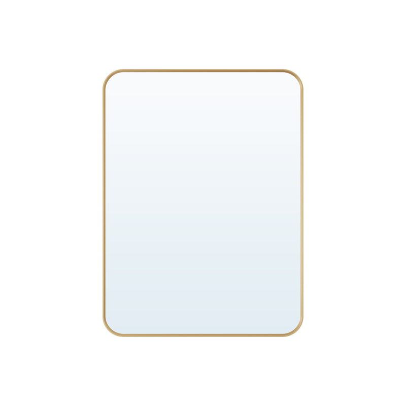 24-in W x 32-in H Brushed Gold Rectangular Framed Bathroom Vanity Mirror