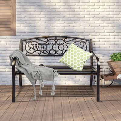 Garden Bench with Elegant Bronze Finish and Durable Metal Frame