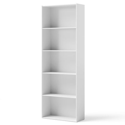 23.5 x 9.5 x 67 Inch 5-Shelf Multi-Functional Wood Bookcase for Home Office