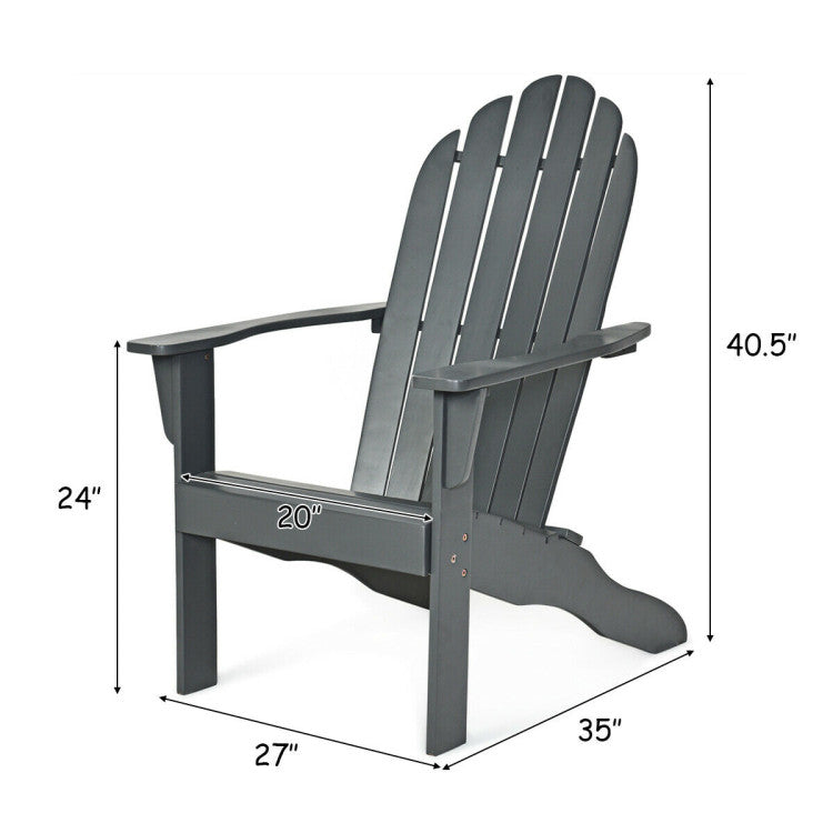 Acacia Wood Outdoor Adirondack Chair with Ergonomic Design