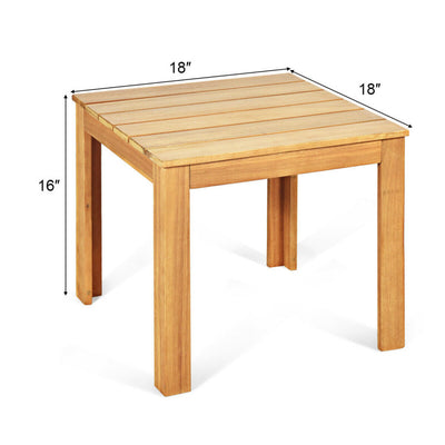 Wooden Square Patio Coffee Bistro Table