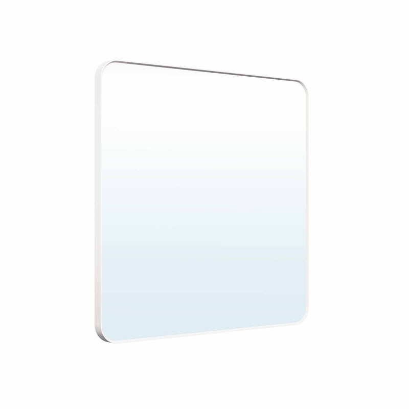 36-in W x 36-in H White Rectangular Framed Bathroom Vanity Mirror