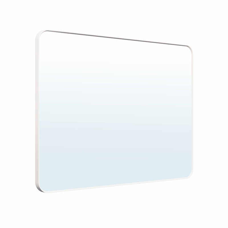 48-in W x 36-in H White Rectangular Framed Bathroom Vanity Mirror