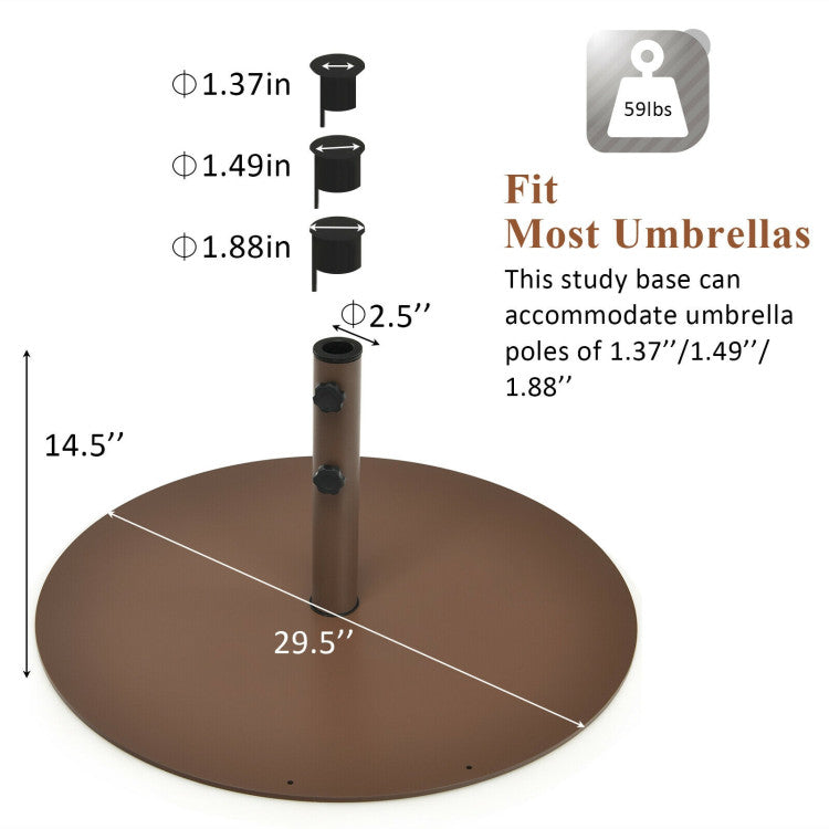 29.5 Inch Outdoor Steel Umbrella Base Stand for Backyard and Poolside