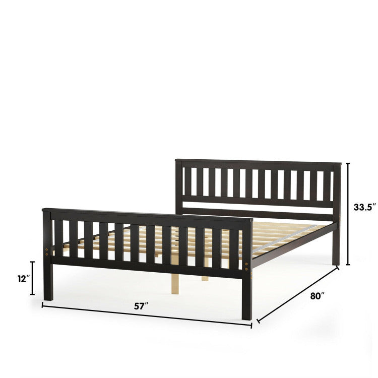 Twin/Full/Queen Size Wood Platform Bed with Headboard