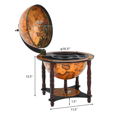 23 Inch Globe Wine Bar Stand for Dining Room and Living Room