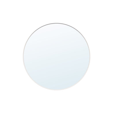 24 in. W x 24 in. H White Modern Bathroom Mirror Round Framed Aluminum Wall Mirror