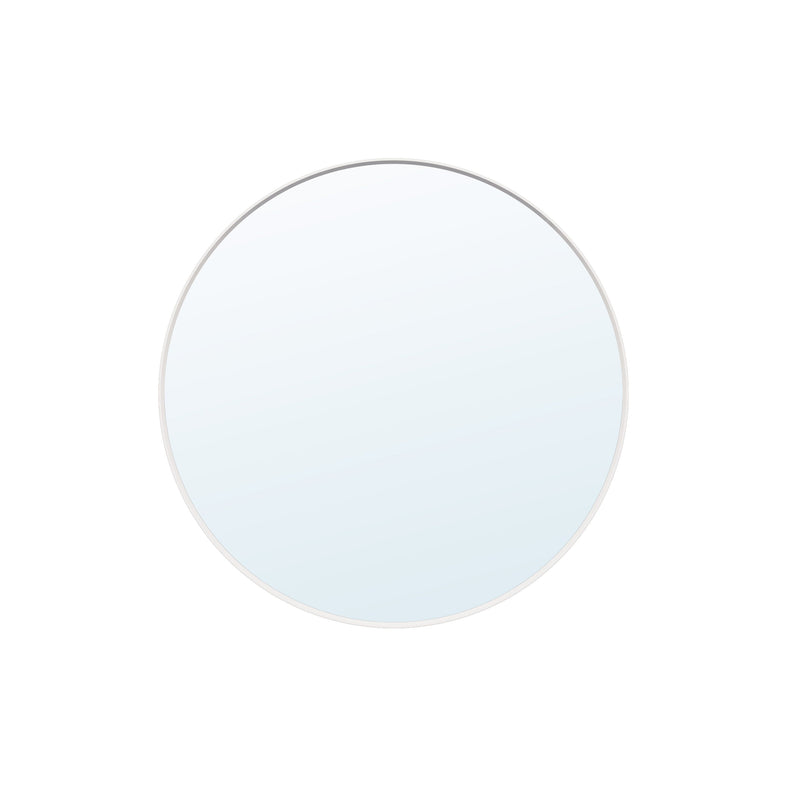 24 in. W x 24 in. H White Modern Bathroom Mirror Round Framed Aluminum Wall Mirror