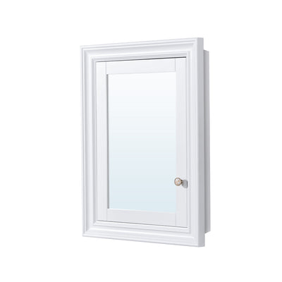 24 in.W x 32 in.H Recessed Bathroom Medicine Cabinet with Mirror in White