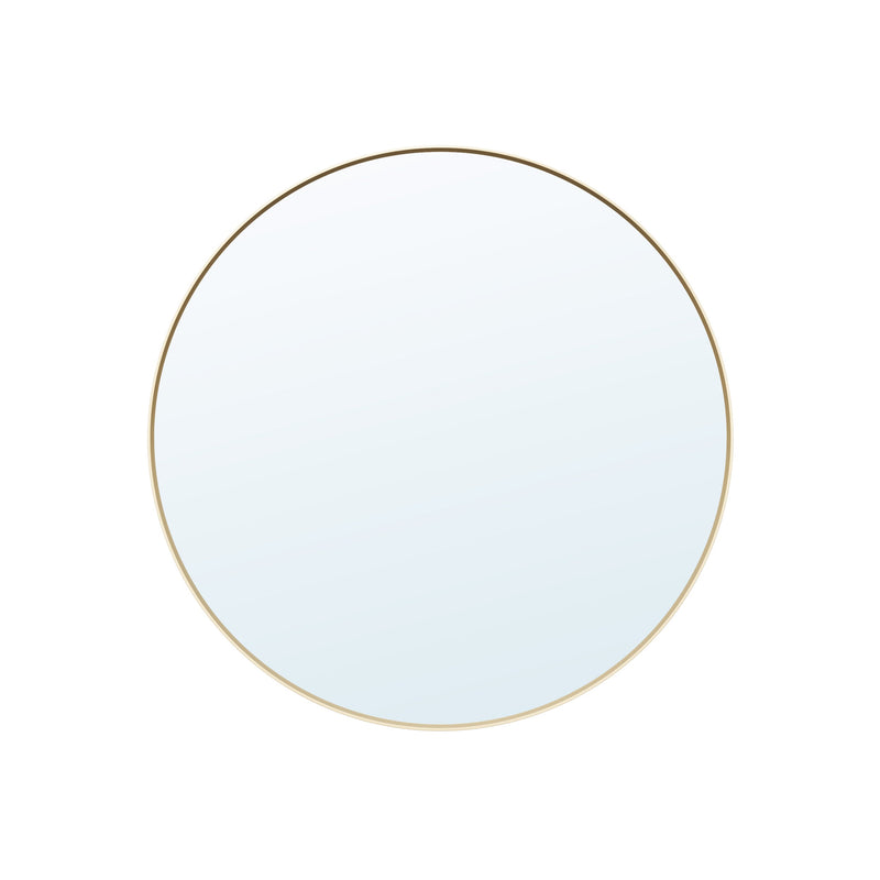 32 in. W x 32 in. H Brushed Gold Modern Bathroom Mirror Round Framed Aluminum Wall Mirror