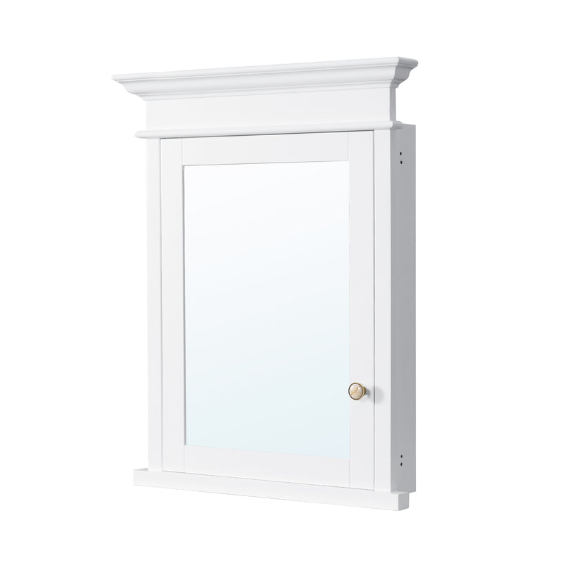 26 in.W x 32 in.H Recessed Bathroom Medicine Cabinet with Mirror in White