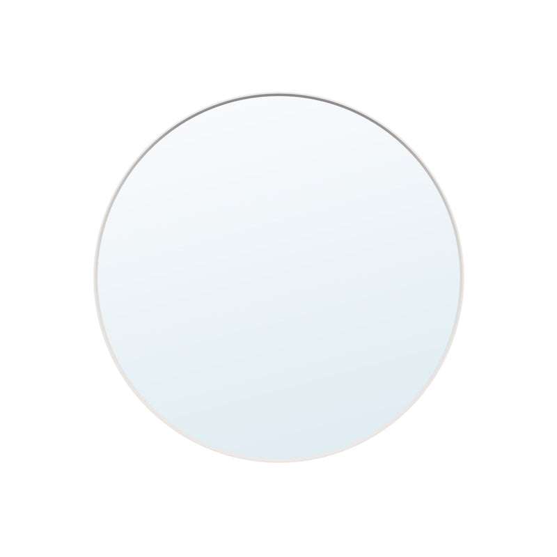 32 in. W x 32 in. H White Modern Bathroom Mirror Round Framed Aluminum Wall Mirror