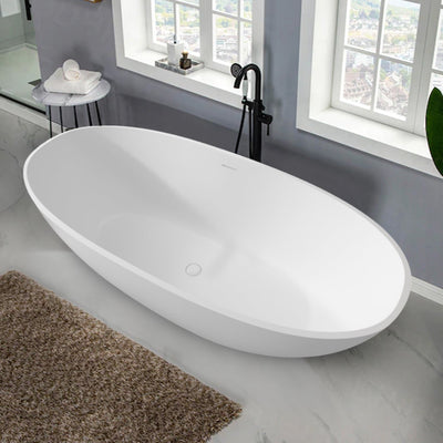 55inch/61inch/65inch Stone Resin Solid Surface Flatbottom Free-Standing Bathtub