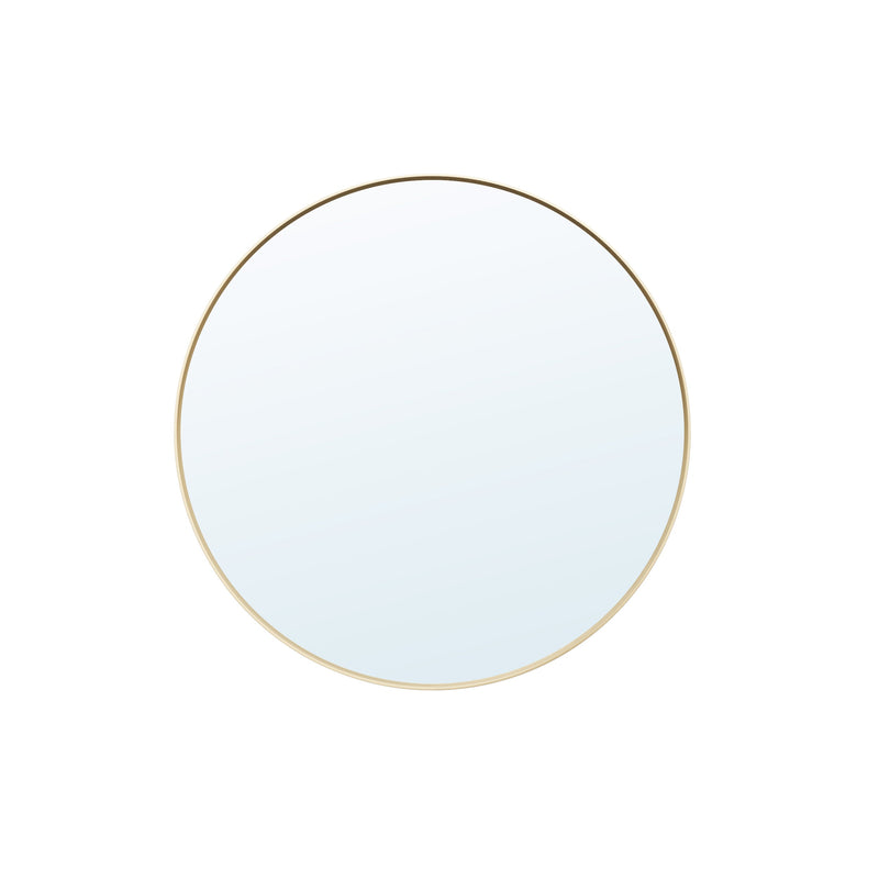 28 in. W x 28 in. H Brushed Gold Modern Bathroom Mirror Round Framed Aluminum Wall Mirror