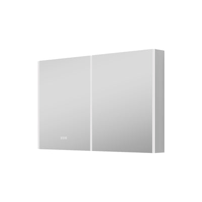 48 in. x 30 in.  Lighted LED Fog Free Surface Mount Silver Mirrored Soft Close Medicine Cabinet