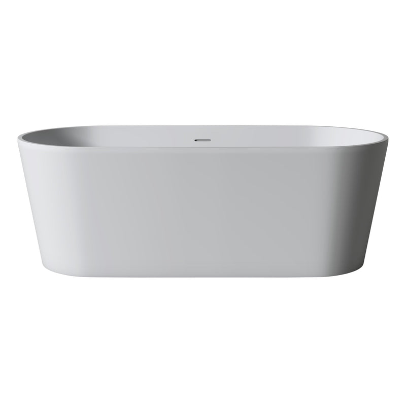 63inch Stone Resin Solid Surface Matte Flatbottom Freestanding Bathtub