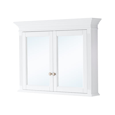 40 in. W x 30 in. H Rectangular Solid Wood Surface-Mount Medicine Cabinet with Mirror in White