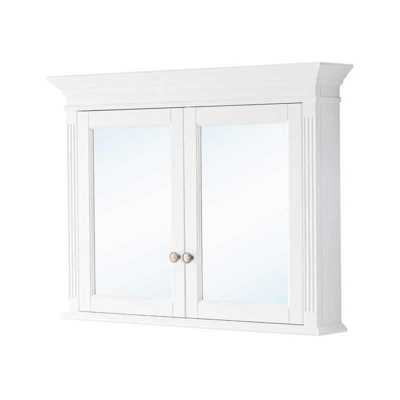 40 in. W x 30 in. H Rectangular Solid Wood Surface-Mount Medicine Cabinet with Mirror in White