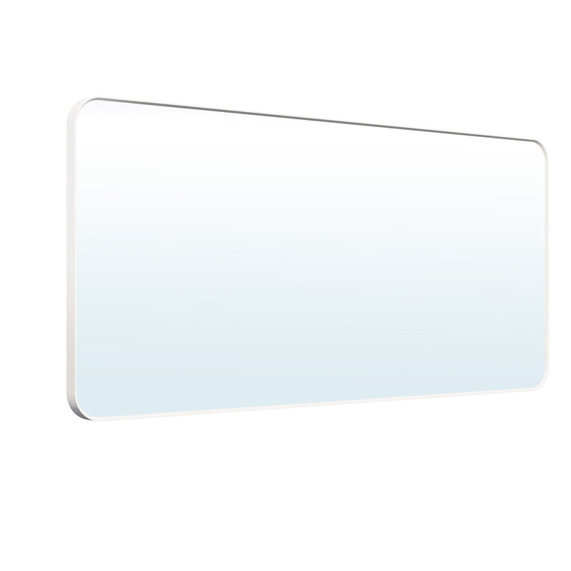 60-in W x 28-in H White Rectangular Framed Bathroom Vanity Mirror