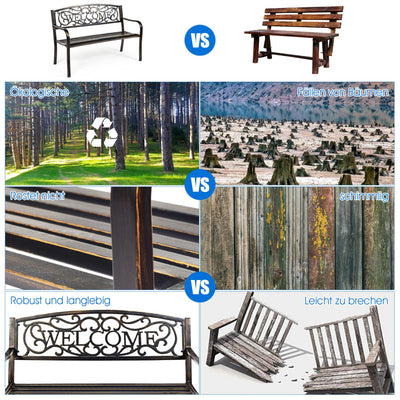 Garden Bench with Elegant Bronze Finish and Durable Metal Frame