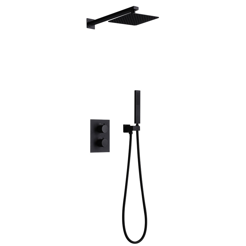 Wall Mounted Large Flow Thermostatic Shower System With Rough-In Valve