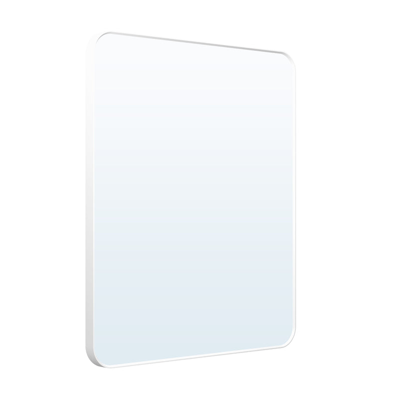 30-in W x 36-in H White Rectangular Framed Bathroom Vanity Mirror