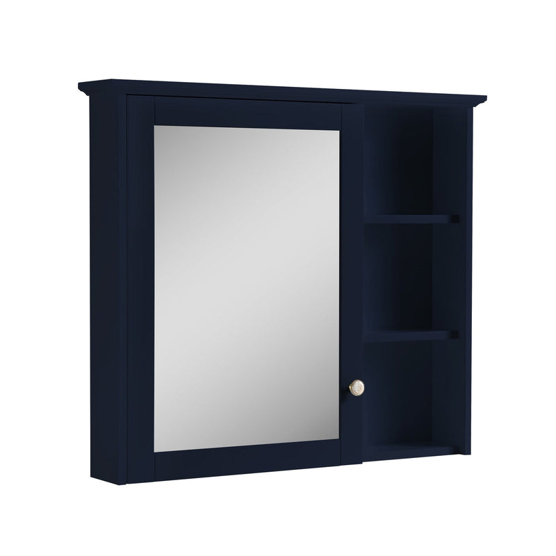 34-in x 30-in Solid Wood Framed Medicine Cabinet with Four Shelvs Navy Blue