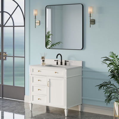 36-in W x 36-in H Black Rectangular Framed Bathroom Vanity Mirror