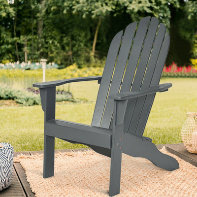 Acacia Wood Outdoor Adirondack Chair with Ergonomic Design