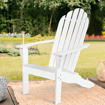 Acacia Wood Outdoor Adirondack Chair with Ergonomic Design