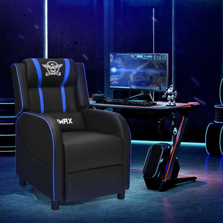 Massage Gaming Recliner PU Leather Chair with Footrest