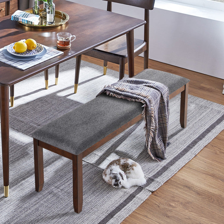 Upholstered Entryway Bench Footstool with Wood Legs