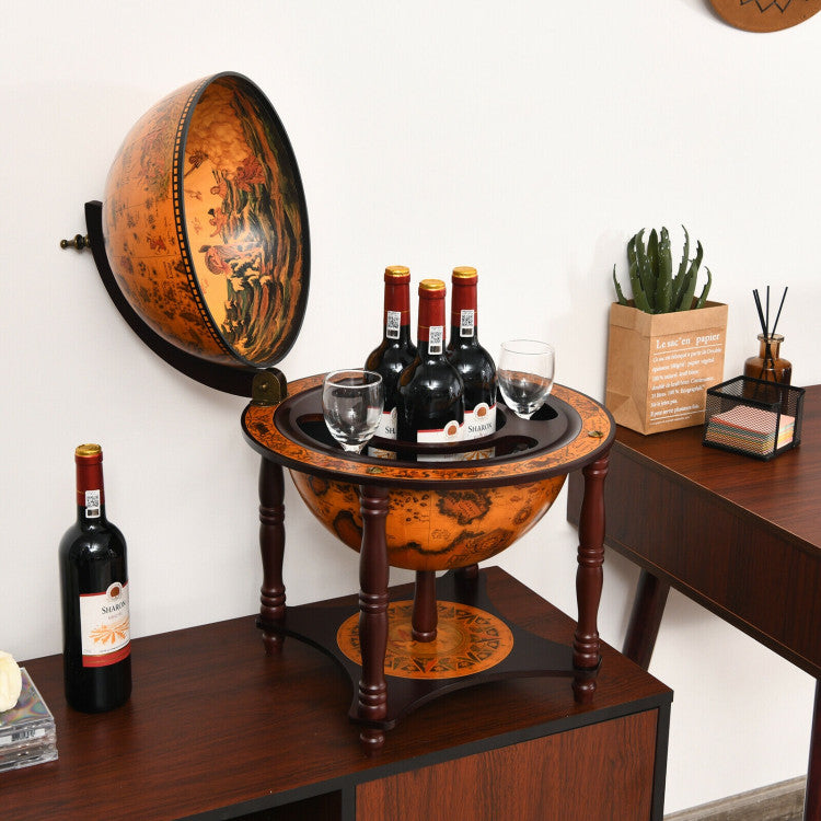 23 Inch Globe Wine Bar Stand for Dining Room and Living Room