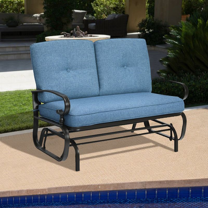 2 Pieces Patio Swing Single Glider Chair Rocking Seating