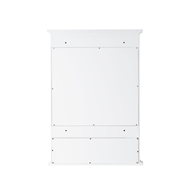 24 in.W x 34 in.H Surface-Mount Bathroom Medicine Cabinet with Mirror in White