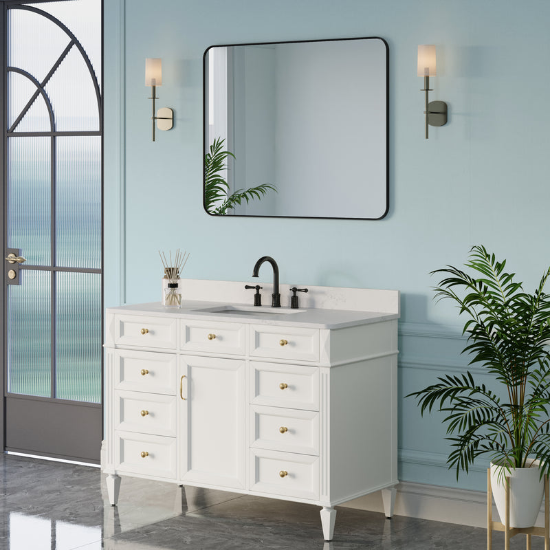 40-in W x 32-in H Black Rectangular Framed Bathroom Vanity Mirror