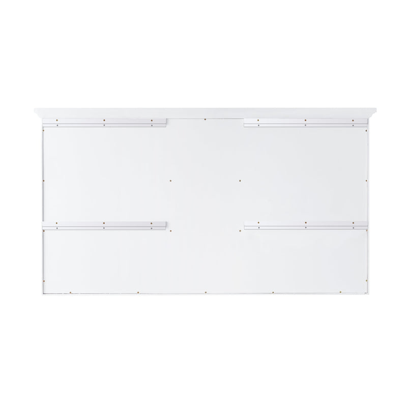 55 in. W x 30 in. H Rectangular White Solid Wood Surface-Mount Medicine Cabinet with Mirror