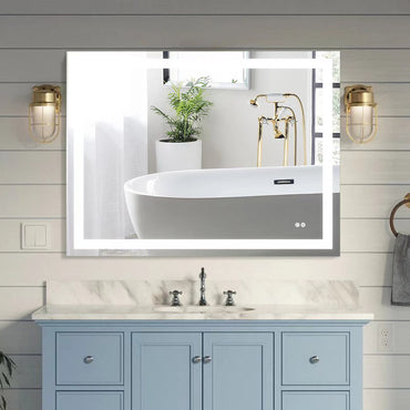 48 in. W x 36 in. H Frameless Rectangular LED Light Bathroom Mirror