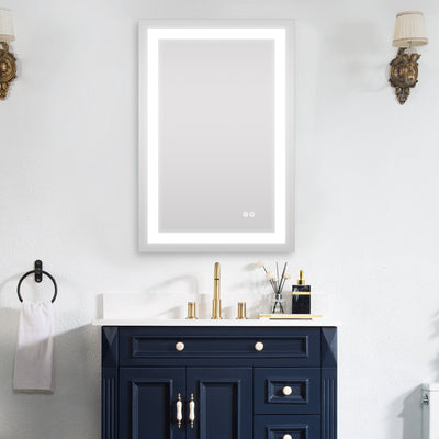 24 in. W x 36 in. H Frameless Rectangular LED Light Bathroom Mirror